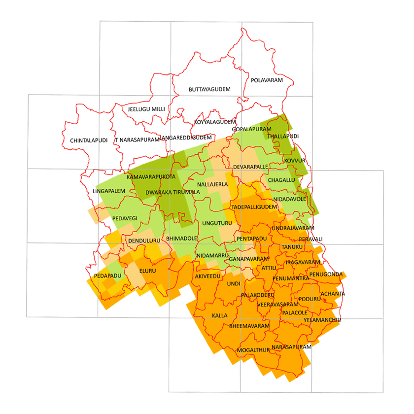Storm surge inundation map for cyclone with wind speed